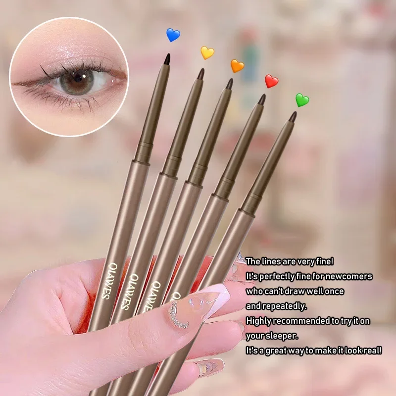 Slim Gel Eyeliner Pencil Waterproof Eyeliner Lying Silkworm Pen Smooth Waterproof Anti-Rubbing Lasting Non-Smudge Eyes Makeup