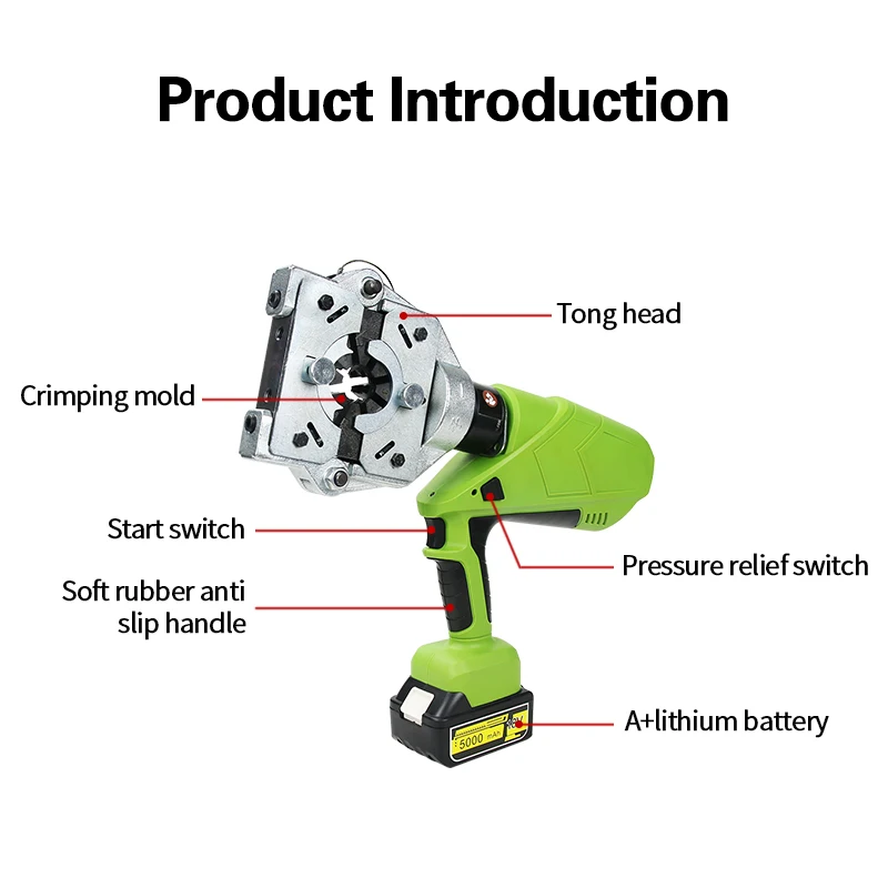 2025 lithium models portable car air conditioning hose crimper crimping pliers tool 18V 5.0Ah crimping force 120KN