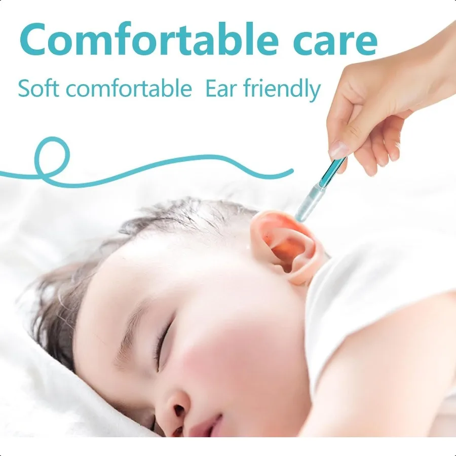 أدوات إزالة شمع الأذن، 48 عبوة من أدوات تنظيف الأذن، عصا أذن قابلة لإعادة الاستخدام للبالغين