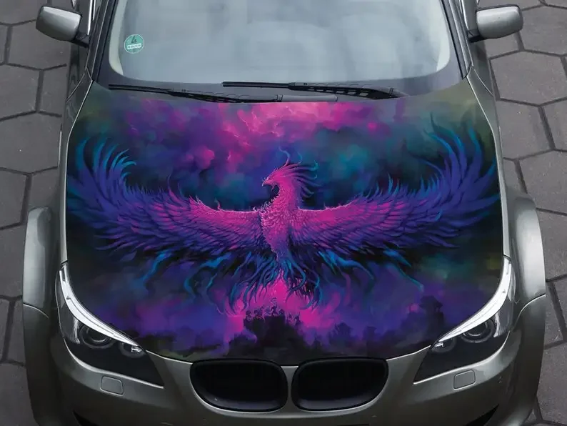 

Car hood wrap decal, phoenix, fire bird, vinyl, sticker, graphic, truck sticky paper, truck graphic, bonnet decal, f150, CUSTOM