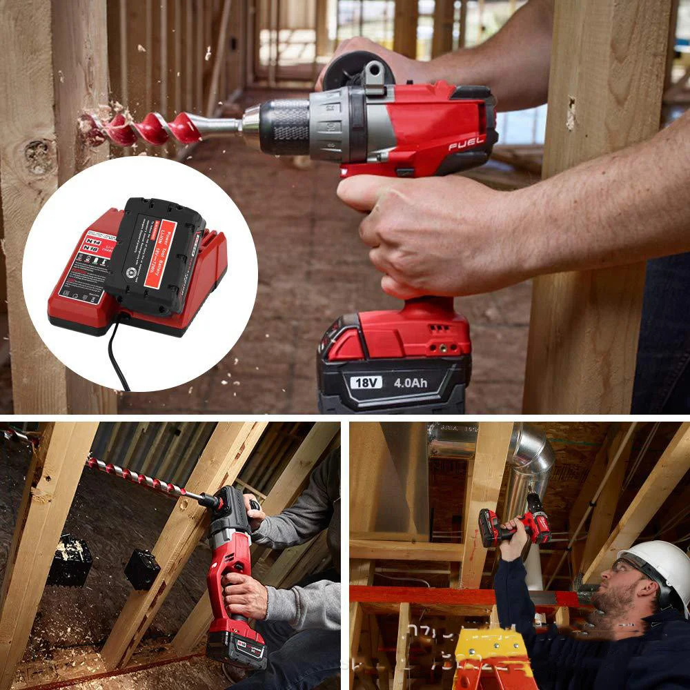Imagem -06 - Carregador de Bateria Rápido do Li-íon Milwaukee M18 4811-1815 48-11-1828 48-112401 48-11-2402 110-240v