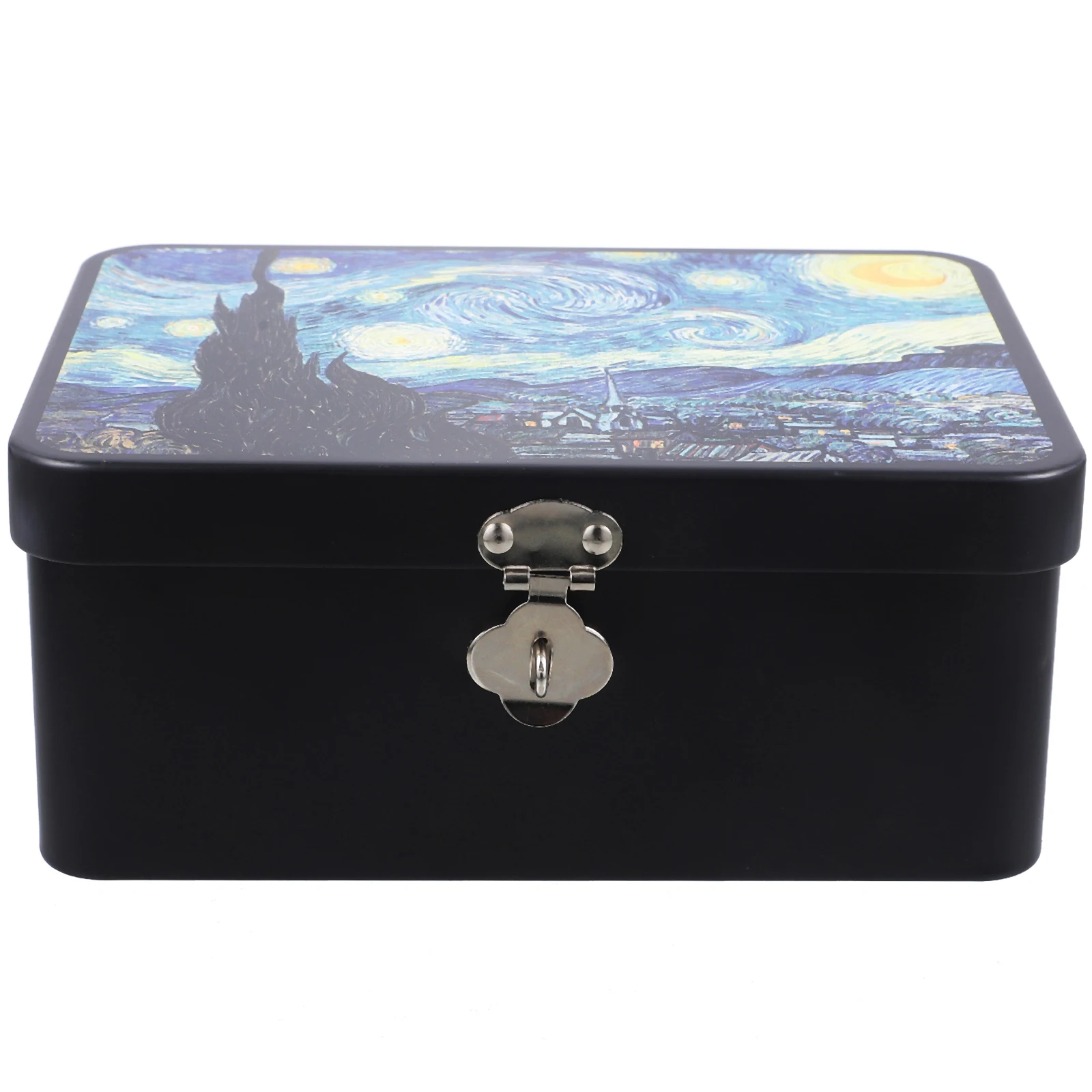 

Vintage Storage Box Tinplate Case Boxes Metal Container with Lid Portable Travel