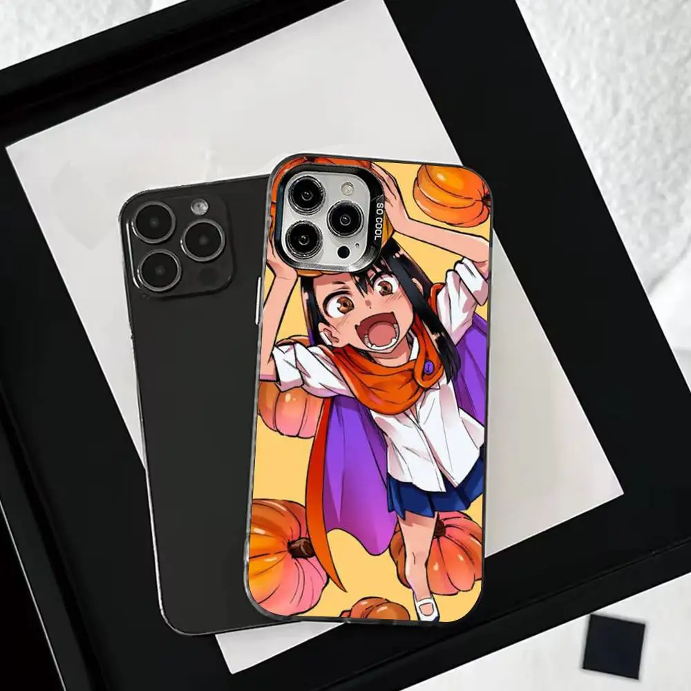 حافظة هاتف C-Cute Nagatoro-o SAN لهاتف iPhone 16,15,14,13,12,11,Mini,Pro,SE,MAX غطاء أبيض غير لامع مقاوم للصدمات