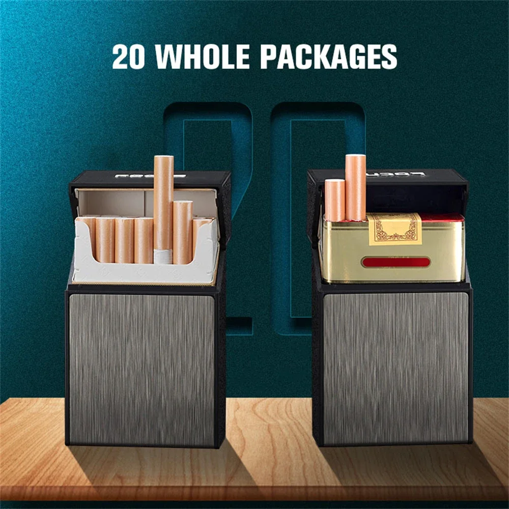 88mm USB Cigarette Cases 20Pcs Capacity Metal Cigarette Boxes With Removable Lighter Rechargeable Tobacco Holder Men Nice Gift