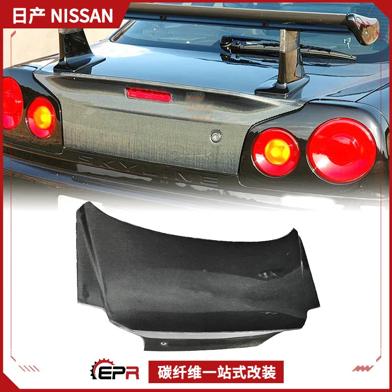

Подходит для модификации Nissan R34 SKYLINE из углеродного волокна DL Type, крышка багажника, багажника заднего багажника.