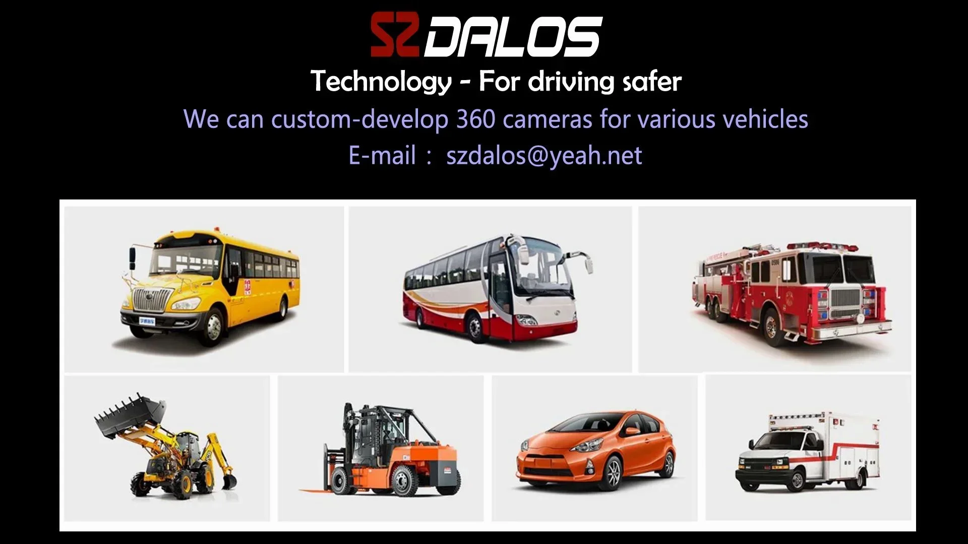 SZDALOS Sistema de cámara de excavadora de 360 grados con monitor de visión trasera HD de 7 pulgadas en vista envolvente 3D 1080P con DVR integrado