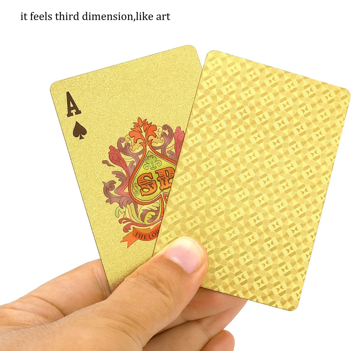 1pc PVC Playing Cards, Waterproof High Definition Playing Cards, Gold, Black, Washable, for Parties and Games