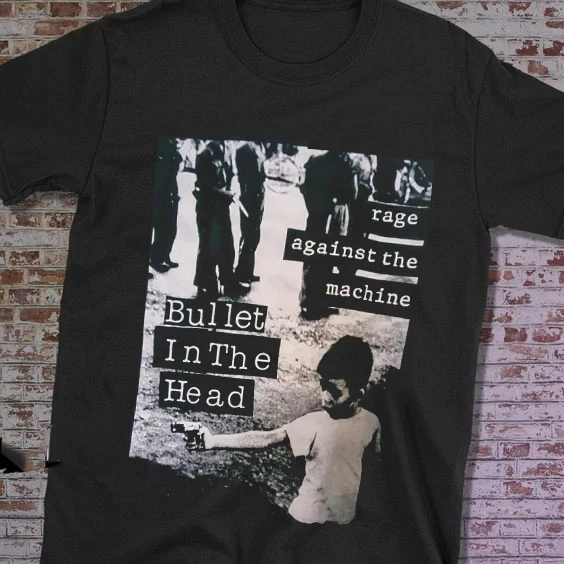 الغضب ضد الآلة تي شيرت تي شيرت للجنسين الرجال تي شيرت أسود عادية طاقم الرقبة القطن المحملة الرجال النساء الصيف #1