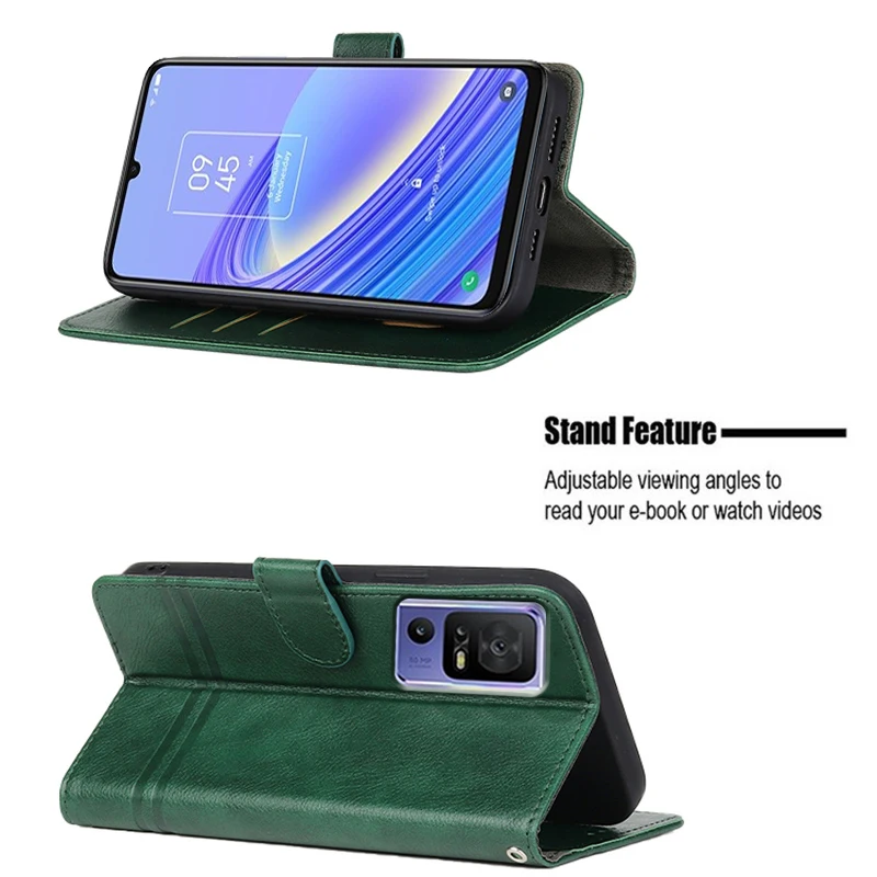 حافظة جلدية أصلية أصلية من TCL 40 SE مزودة بقفل مغناطيسي للهواتف Carcasa TCL 40 SE TCL40 SE 40SE 6156A 6156A1 eتوي