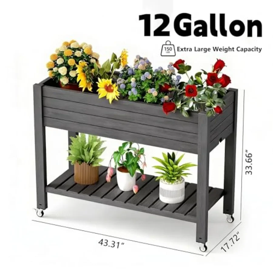 Elevated Raised Garden Bed with Legs, 33.66