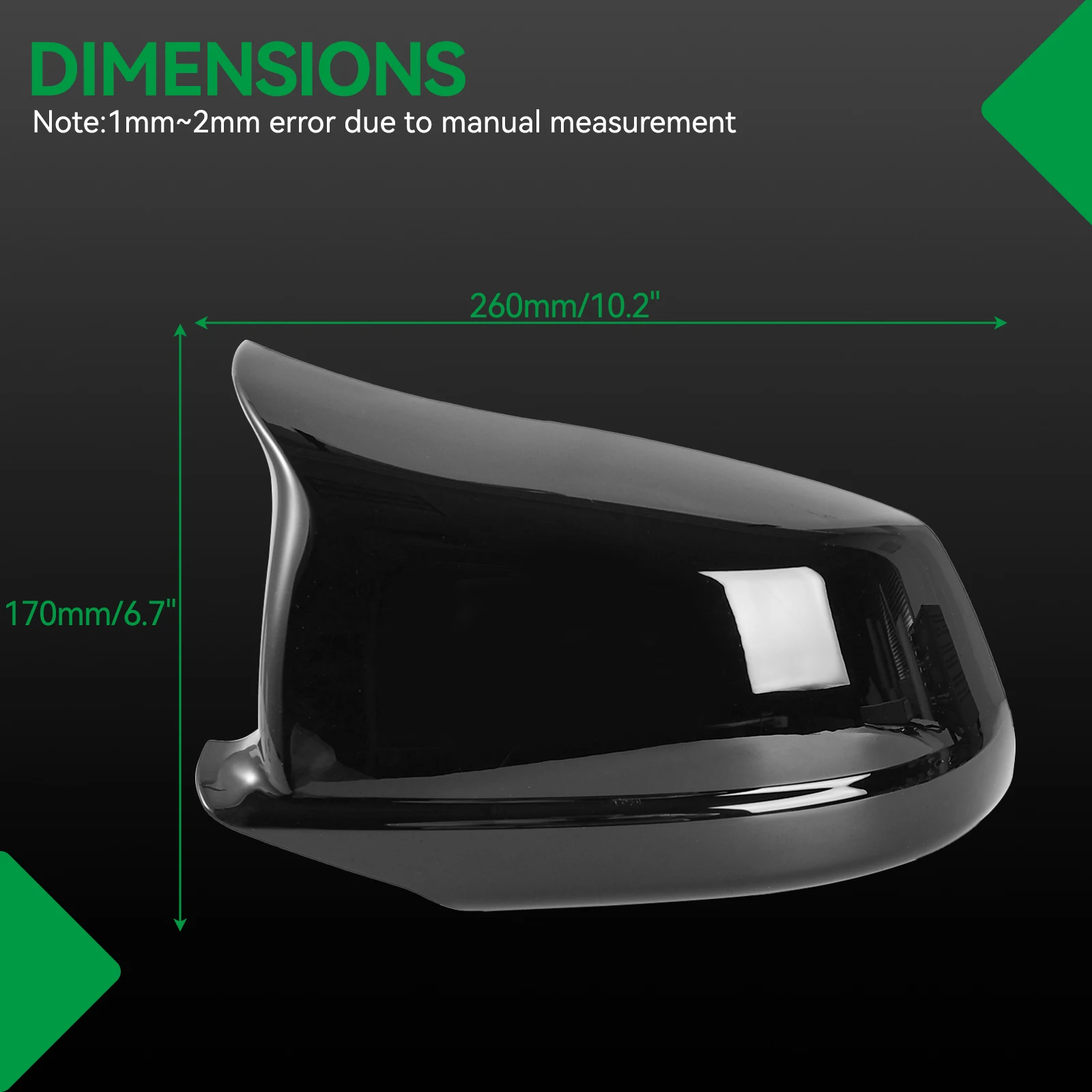 

Пара глянцевых черных накладок на боковые зеркала заднего вида # 51167216369 51167216370 для BMW F10 F11 5-й серии Седан 11-13