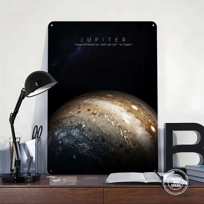 كوكب المشتري المعادن المشارك القصدير علامات مكتب ديكور علامة معدنية مخصصة ل جدار الفن الديكور الملصقات على ديكورات الحائط غرفة الرجعية