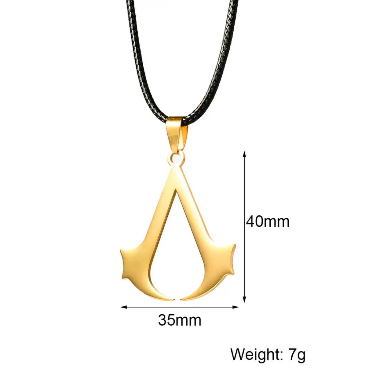 Stainless Steel Assassin Necklace Classic Movie Cosplay Accessory Jewelry Gifts Fashion Charm Pendant for Women Men