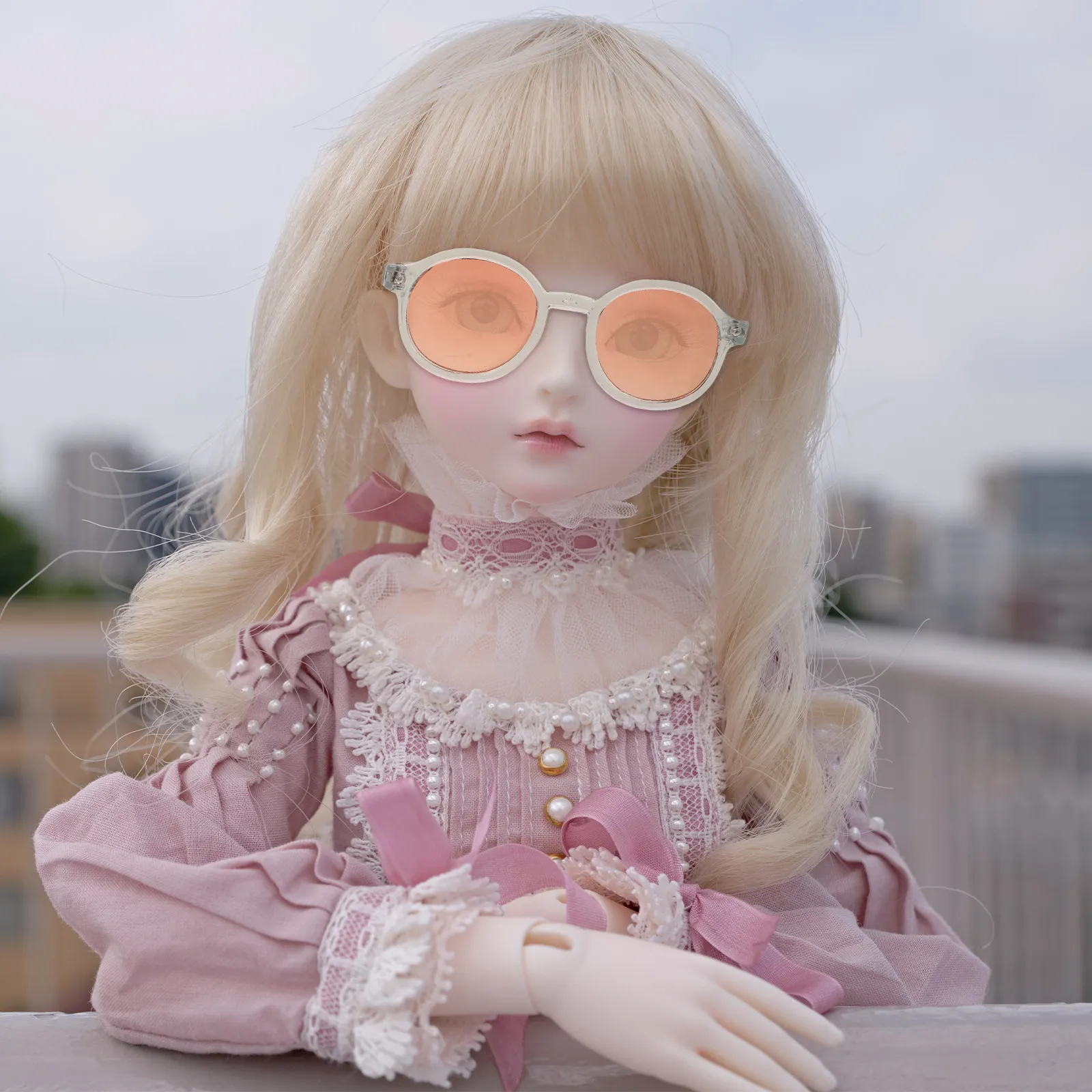 3Pcs Mini Round Eyeglasses Plastic Accessories for 20cm Cotton DIY Dollhouse Dress Up Costume Eyewear Glasses view 6