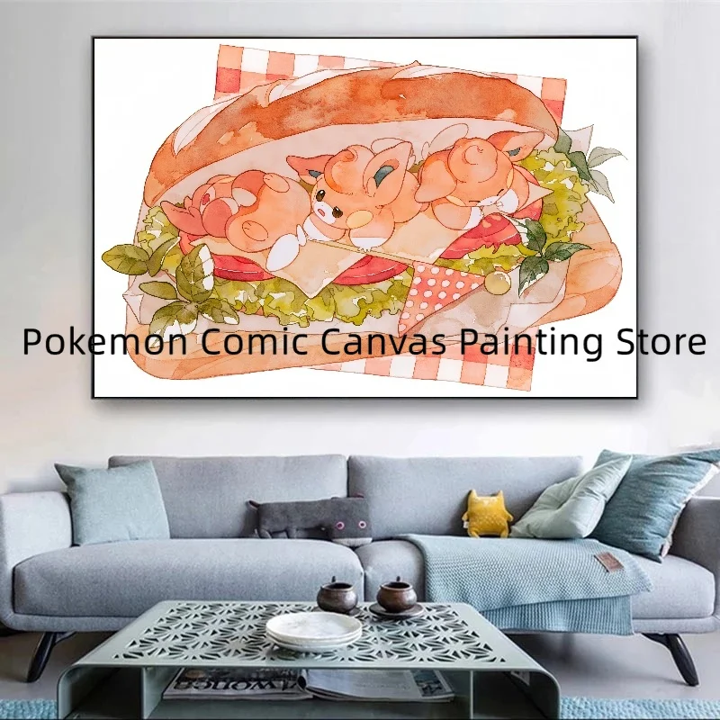 Japan Colorful Creativity Surrounding Anime Pokemon Art Stickers and Posters Bedroom Decoration Christmas Gift for Children