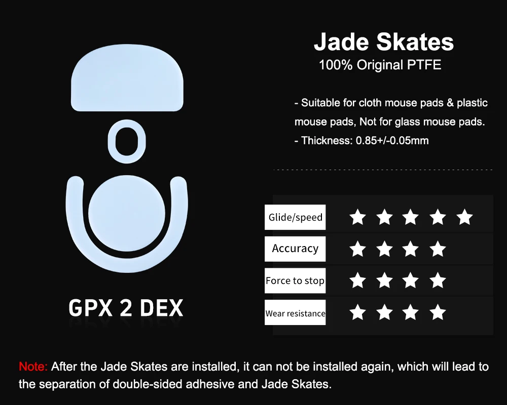 X-Raypad Jade Speed Mouse Skates For Logitech PRO X SUPERLIGHT 2 DEX