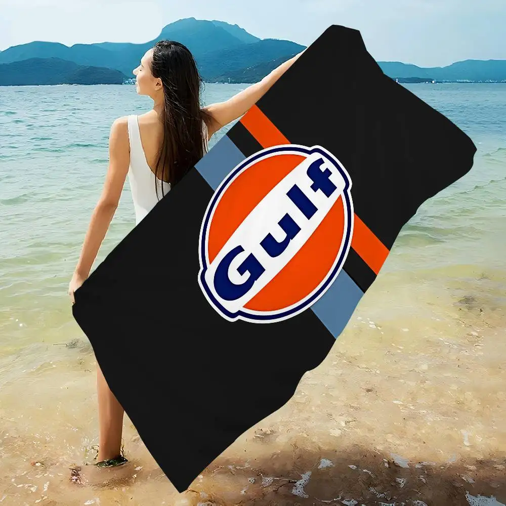 G-Gulf Racing Car logo Anime Beach Swimming Towel Soft Absorbent Washcloth Children's Gifts for Kids Travel Camping Gym