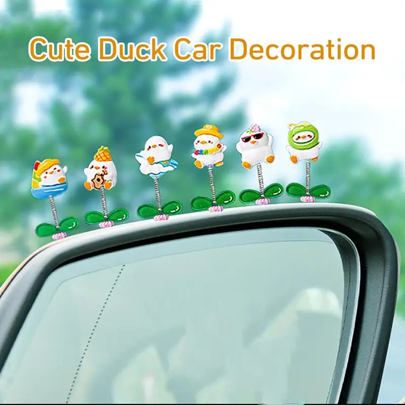 Duck Car Ornament Desktop Decoration Ornaments Shaking 6X Car Interior Accessories Home Desk Ornaments Duck Figurine For Home