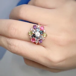 Fashion Natural Topaz Citrine Amethyst Moissanite Rings s925 Sterling Silver Ladies Luxury Jewelry Rings Various Gemstones