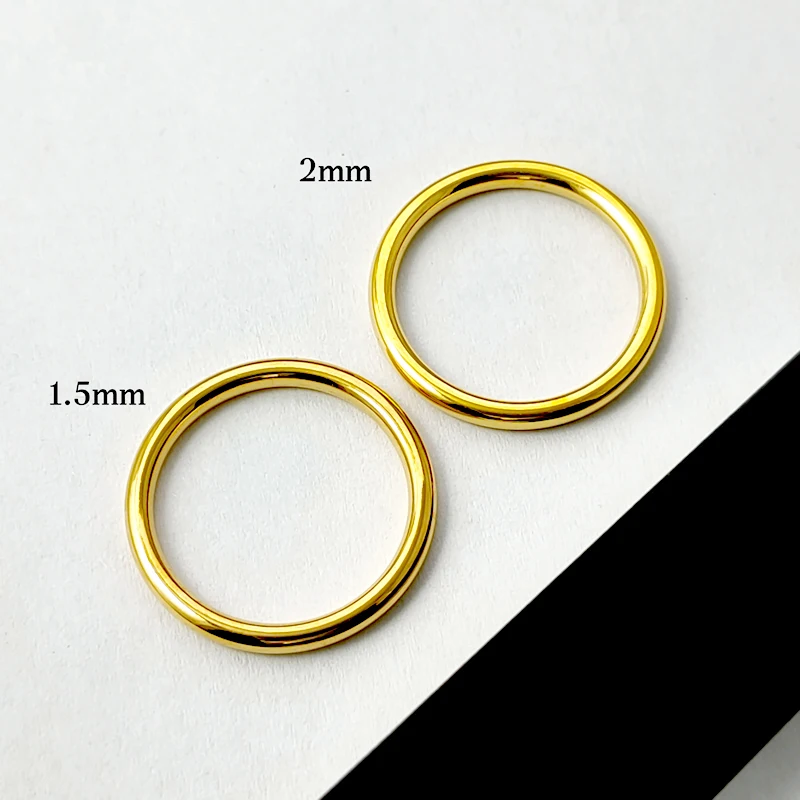 Women's Rounded Thin Gold Rings, Stackable Minimalist Jewelry