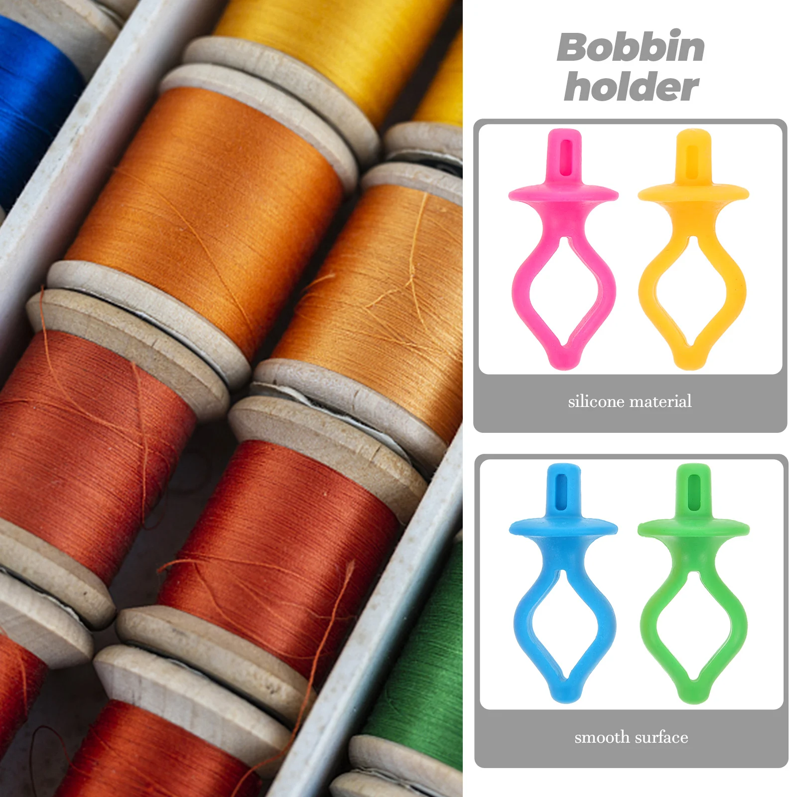 

50pcs Plastic Bobbin Clips Durable Sewing Holder Simple Design Prevents Tangles Knots Sewing Machine Accessories Thread Fixator