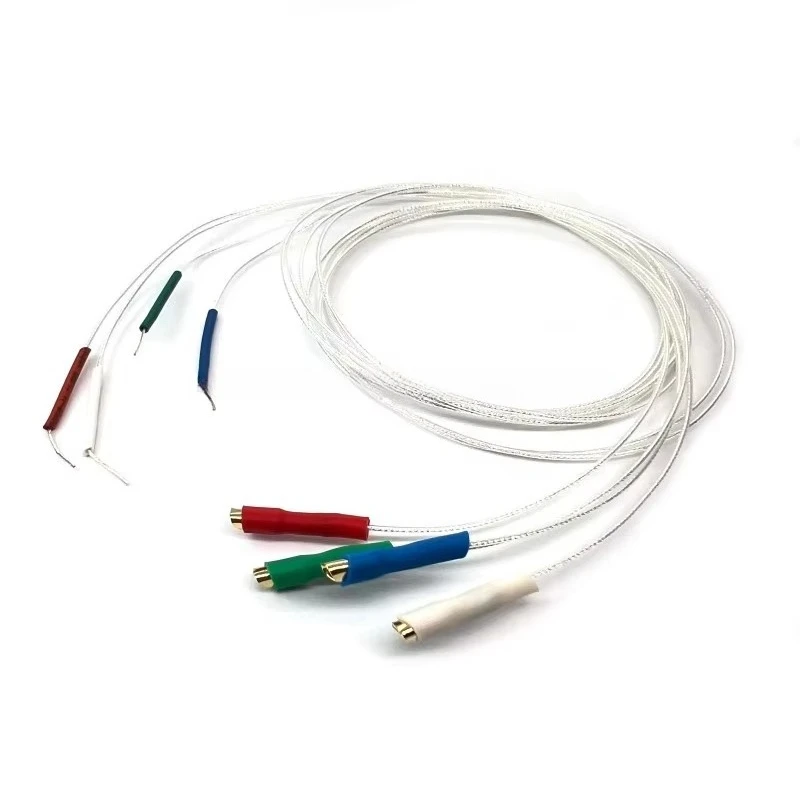 4Pcs Cartridge Stylus Pure Silver Wire Tonearm Cable 1.2/400mm for LP Vinyl Record Player Hi-Fi Accessory