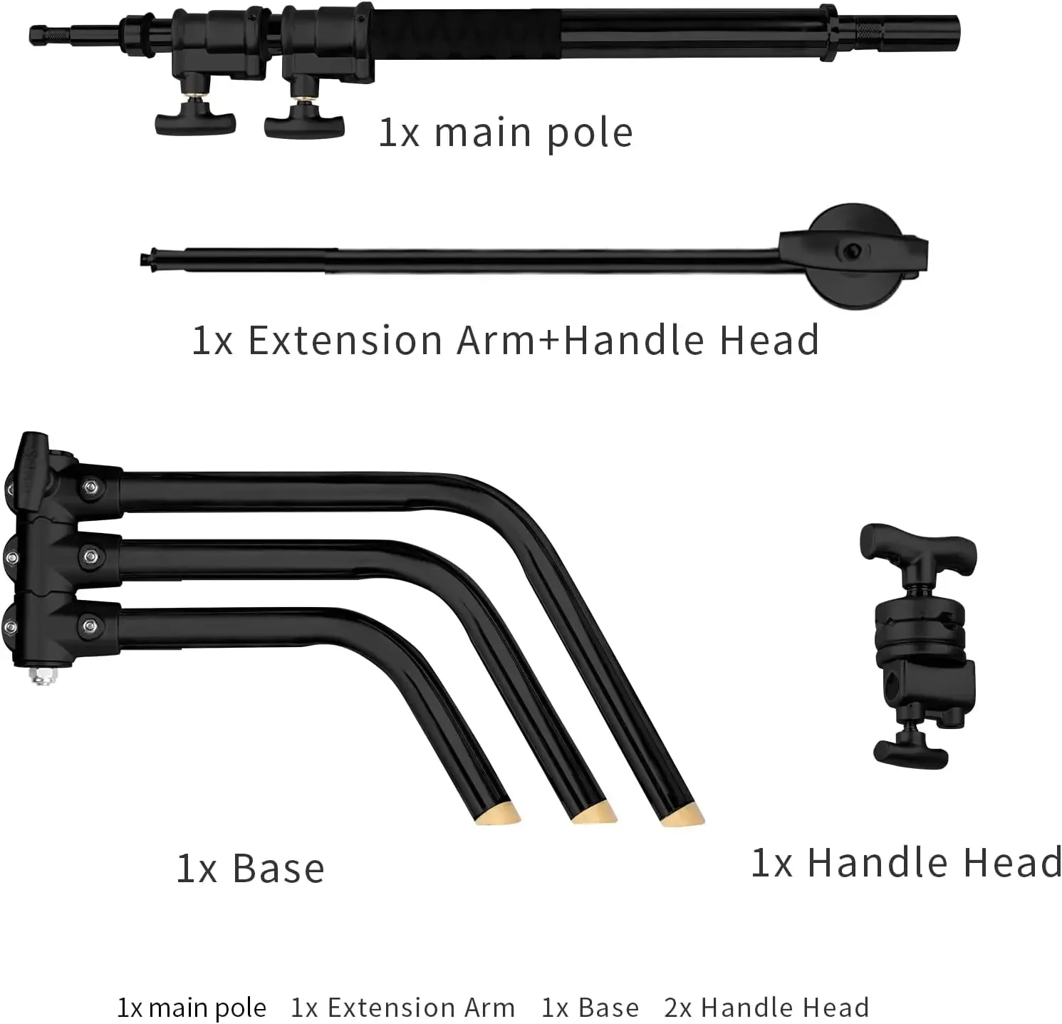 Selens 20-дюймовая подставка для освещения из нержавеющей стали, сверхмощный штатив C-образной подставки со стрелой, подходит для отражателя лампы SoftBox