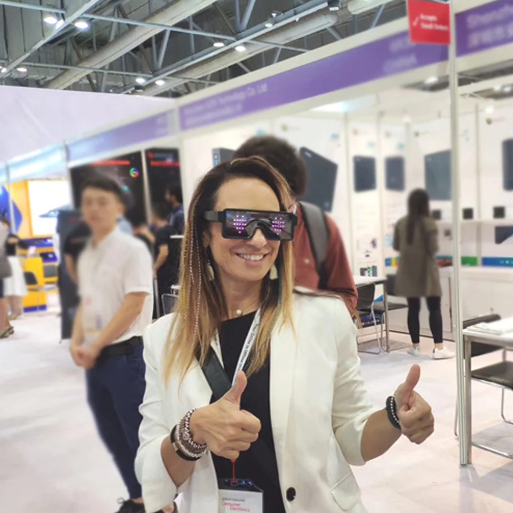 

1Pcs LED Luminous Glasses Pattern USB Charging Light Up Party Funny Flashing Eyewear Shades LED Luminous Glasses