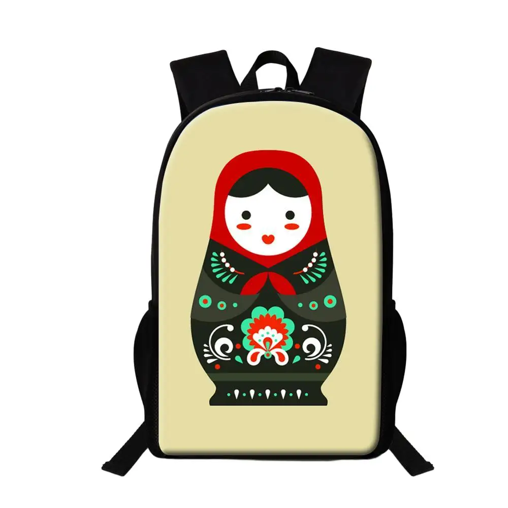 Mochila escolar con patrón de muñeca Matryoshka rusa para mujer, bolsa de libros versátil para estudiantes de mediana edad, mochila de viaje para adolescentes y niñas, nueva