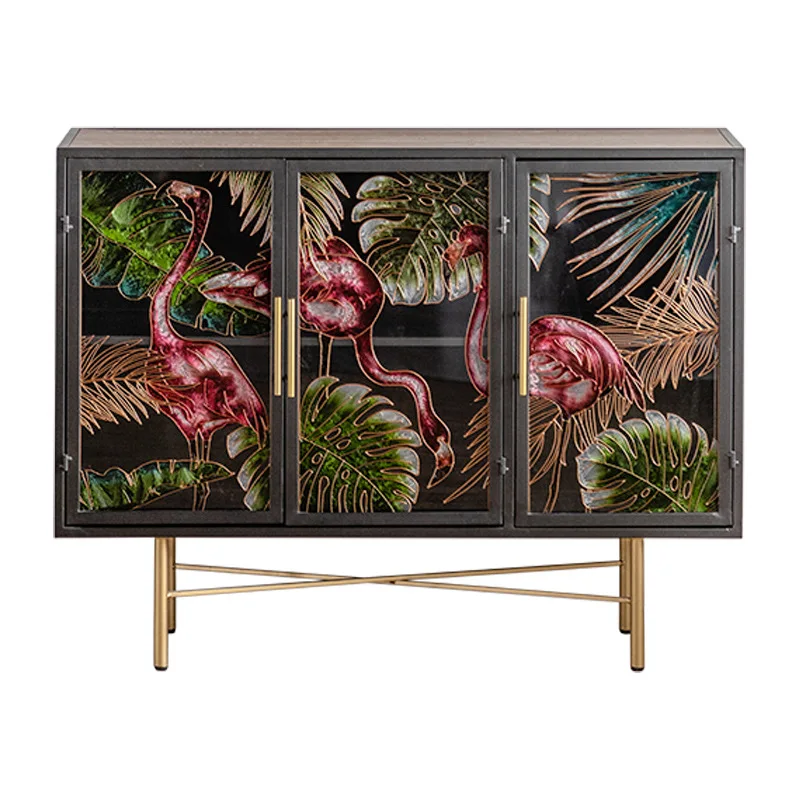 

American retro home entrance cabinet wrought iron tea cabinet, bed and breakfast living room cabinet, dining side cabinet, windo