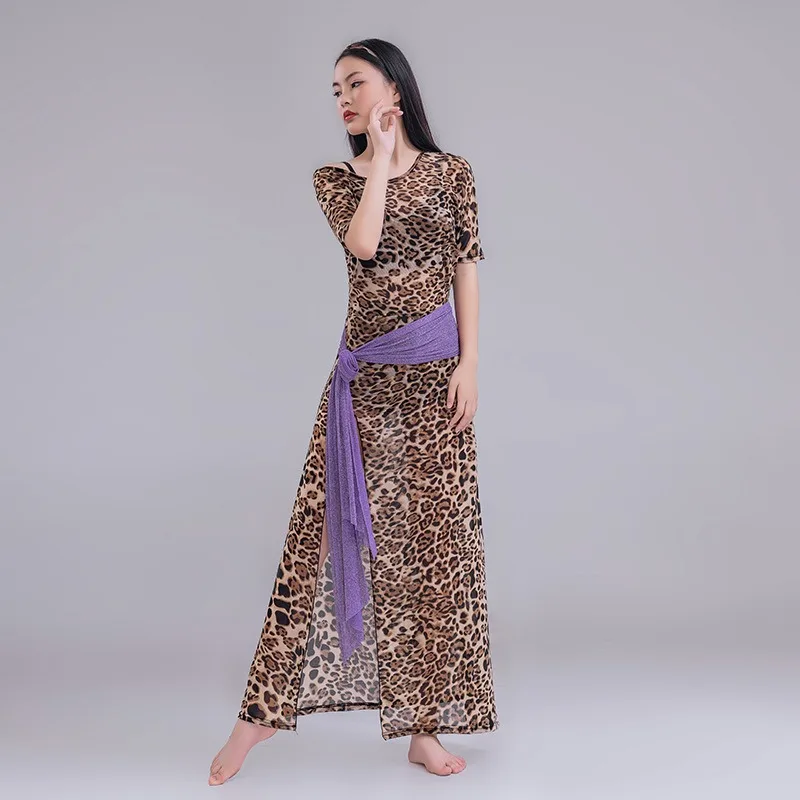 Trajes de dança do ventre personalizados, roupas de prática, robe plus size, vestido floral, roupas de performance de dança oriental