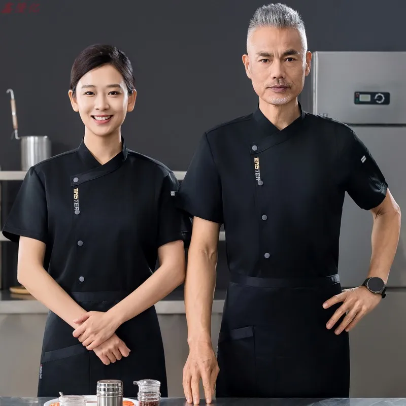 ホテルシェフ制服西洋レストランステーキハウス夏半袖作業服食堂ベーカーシェフ服