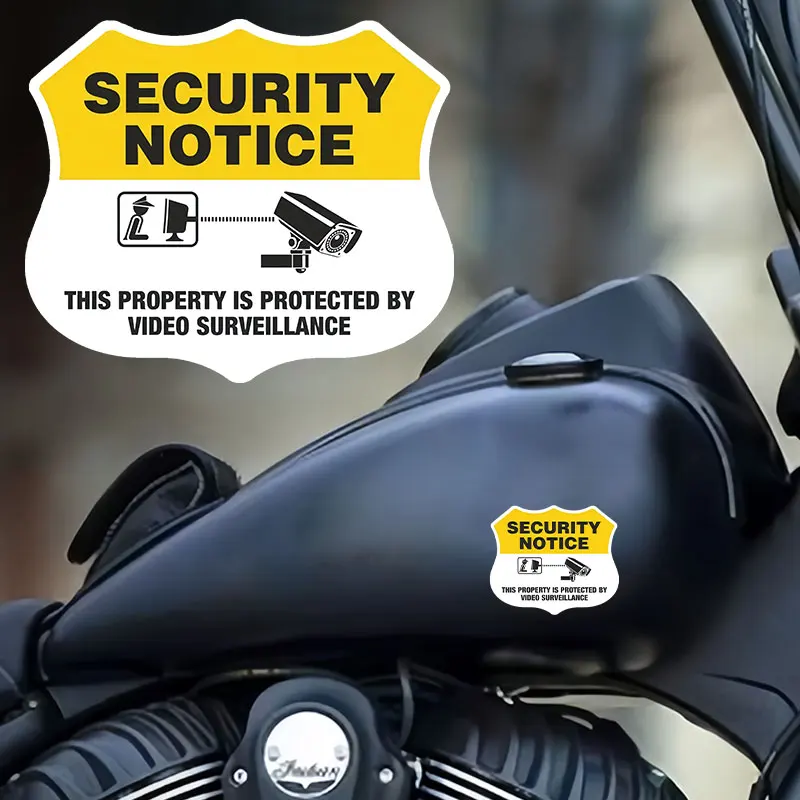 

1/3/5PCS SECURITY NOTICE Motorcycle Sticker Waterproof Wear-resistantfor Motorbike Front Fairing Fuel Tank Car Body Vinyl Decal