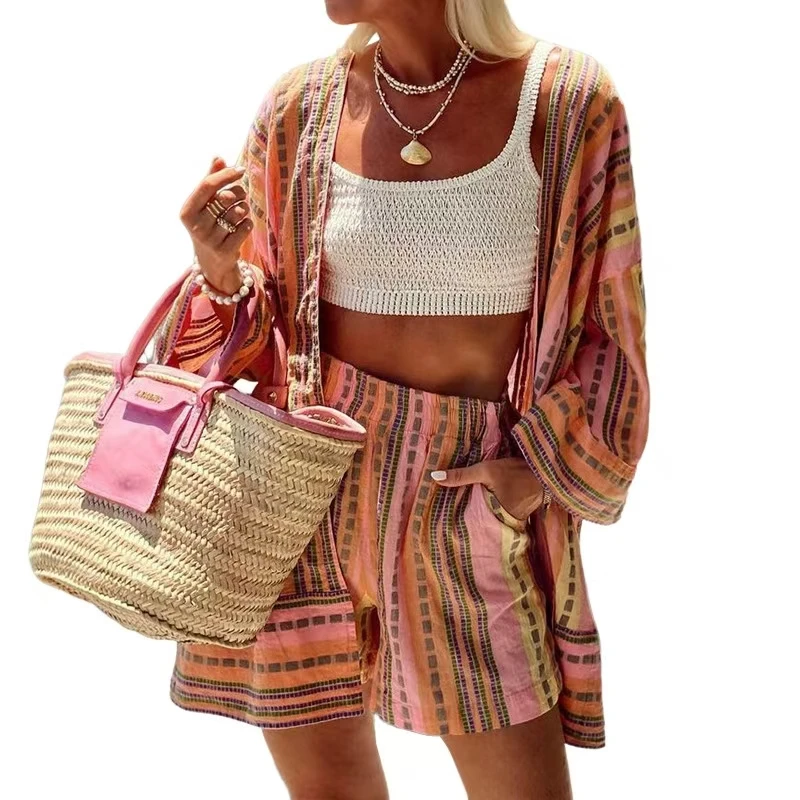 Faionable Printed Loose Top And orts Set Women's Autumn 2024 Two-Piece Suit Long Sve Crew Ne ort Pants