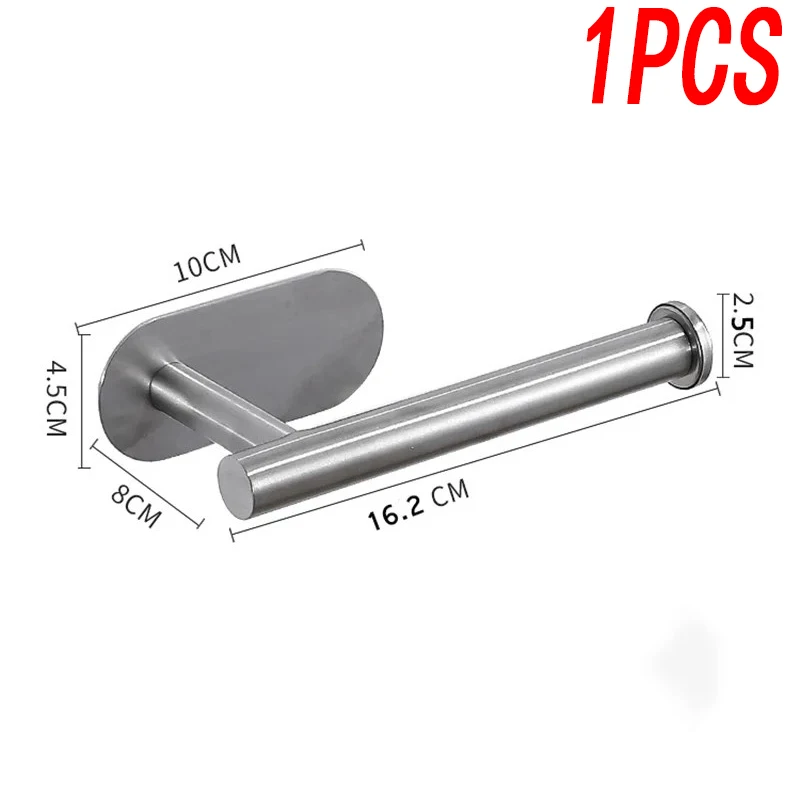 Stainless Steel Toilet Paper Towel Holder Adhesive Bathroom Kitchen Paper Roll Rack No Punch Wall Mount Roll Paper Dispenser ﻿