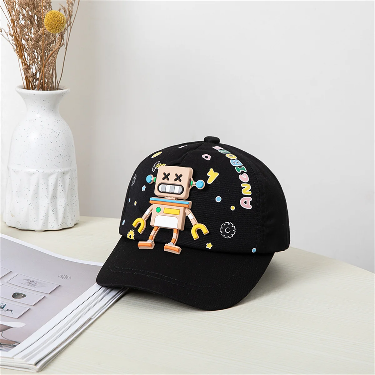 Kids baseball cap Boys Girls Sun hat Classic graffiti solid color three-dimensional fun pattern kids baseball cap fashion hat