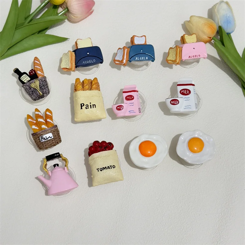 

3D забавные яйца, сумка для чайника, томатный хлеб, еда, молоко Griptok Grip Tok, кронштейн для телефона, универсальные аксессуары, держатель для чехла на палец