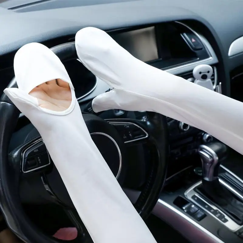 

Ice silk arm sleeves and gloves for women's summer sun protection, loose and breathable, used for driving, UV protection