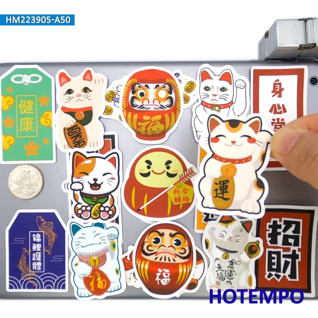 20/30/50PCS Funny Fortune Cat Pray Wish Lucky Cute Stickers for Laptop Phone Glass Wall Fridge Guitar Suitcase Bike Car Sticker