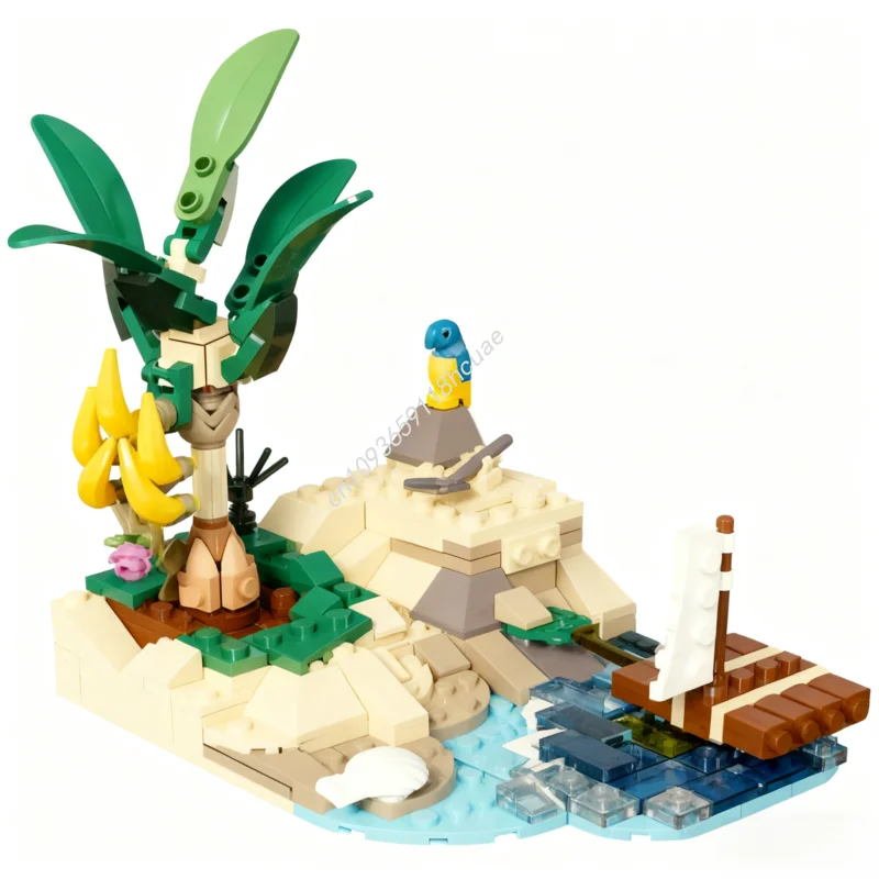 185 elementów MOC Wyprawiona na opuszczone wyspy zabawka konstrukcyjna, edukacyjna, modułowa, do składania, prezent na Boże Narodzenie dla dzieci