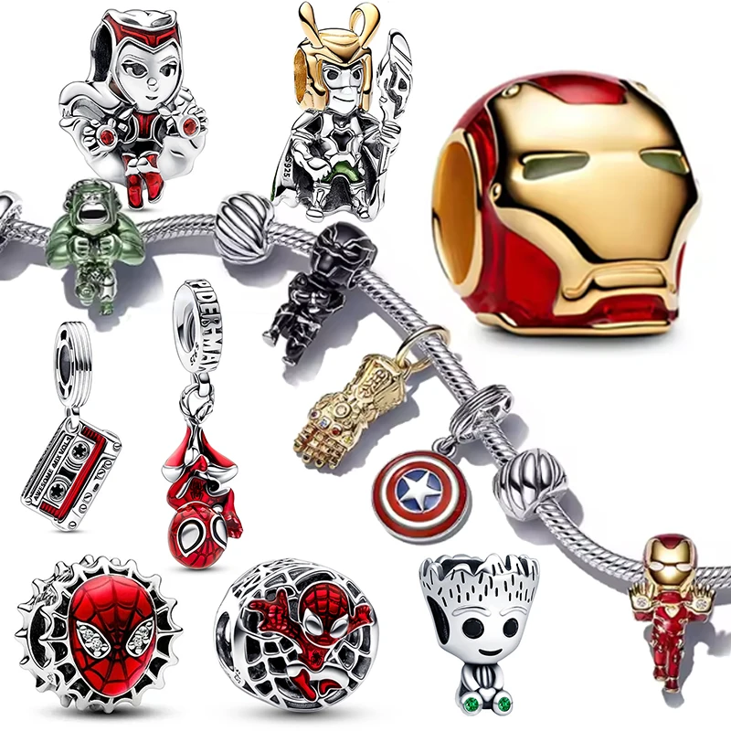 

Серебряный кулон-шарм 925 пробы Marvel Avengers Guardians Of The Galaxy для оригинального женского браслета, DIY украшение, подарок