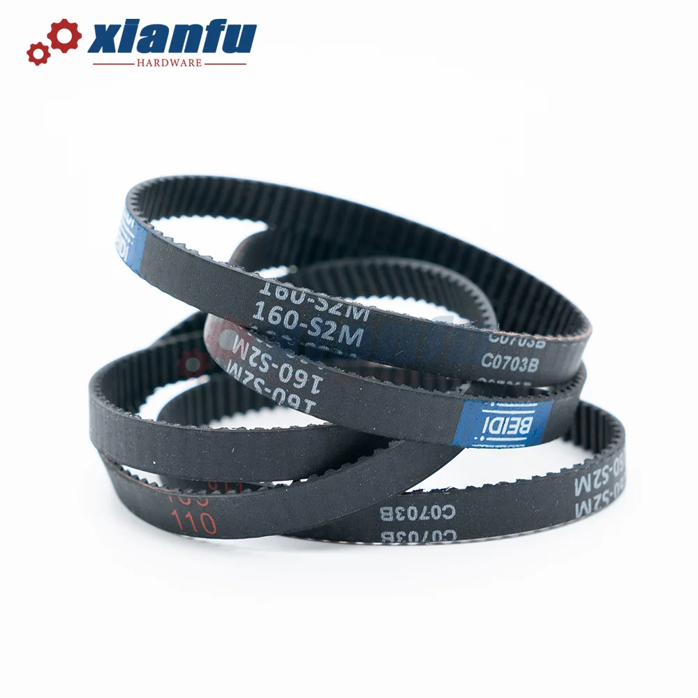 S2M Rubber Timing Belt Length S2M-128 130 132 134 136 138 140 142mm Width 6/10mm Synchronous belt Pitch 2mm For 2M Timing Pulley