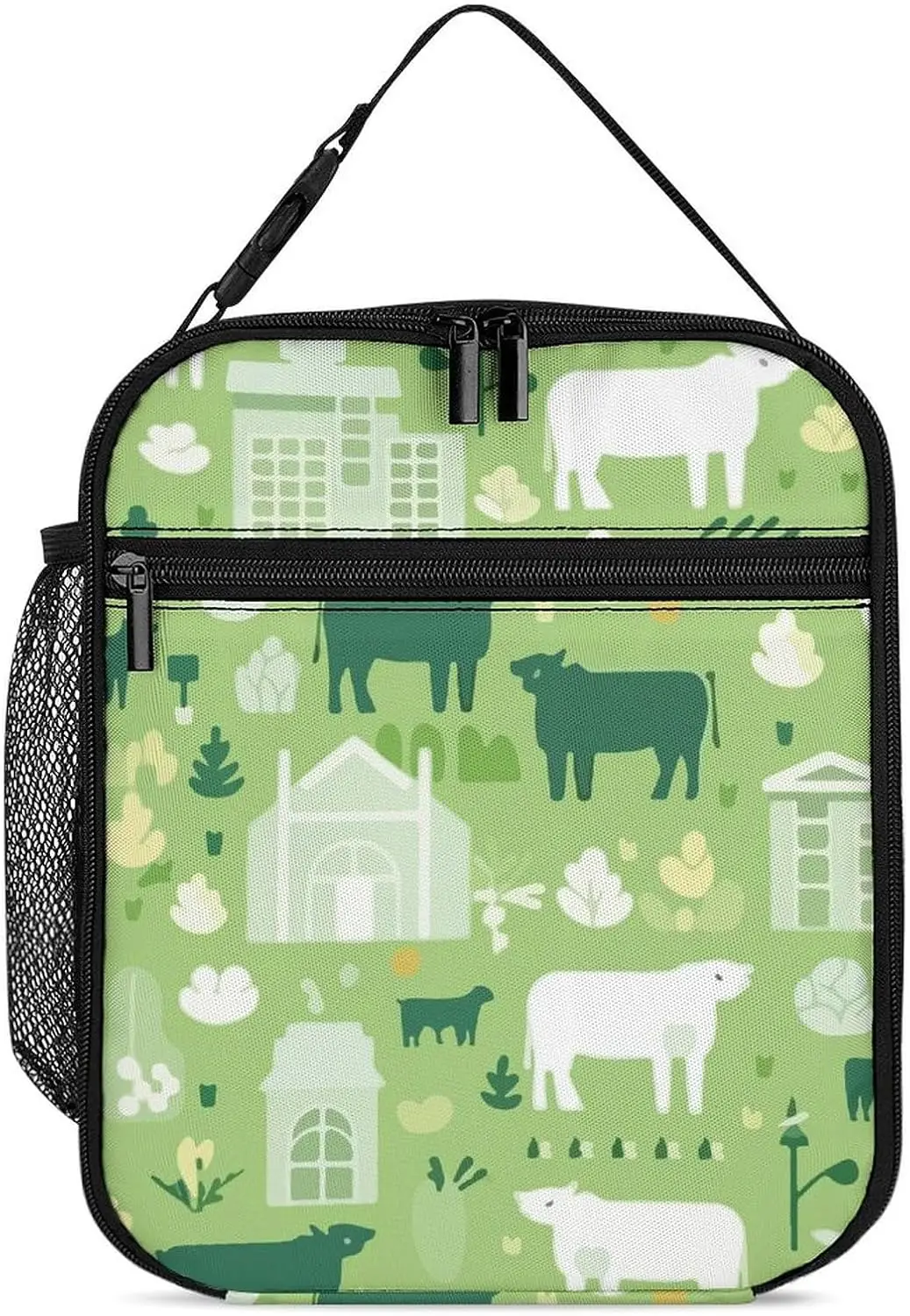 

Lunch Box Lunch Bag for Men Women Green Farm Animals Reusable Lunch Bags Insulated Lunchbag Lunchbox Cooler