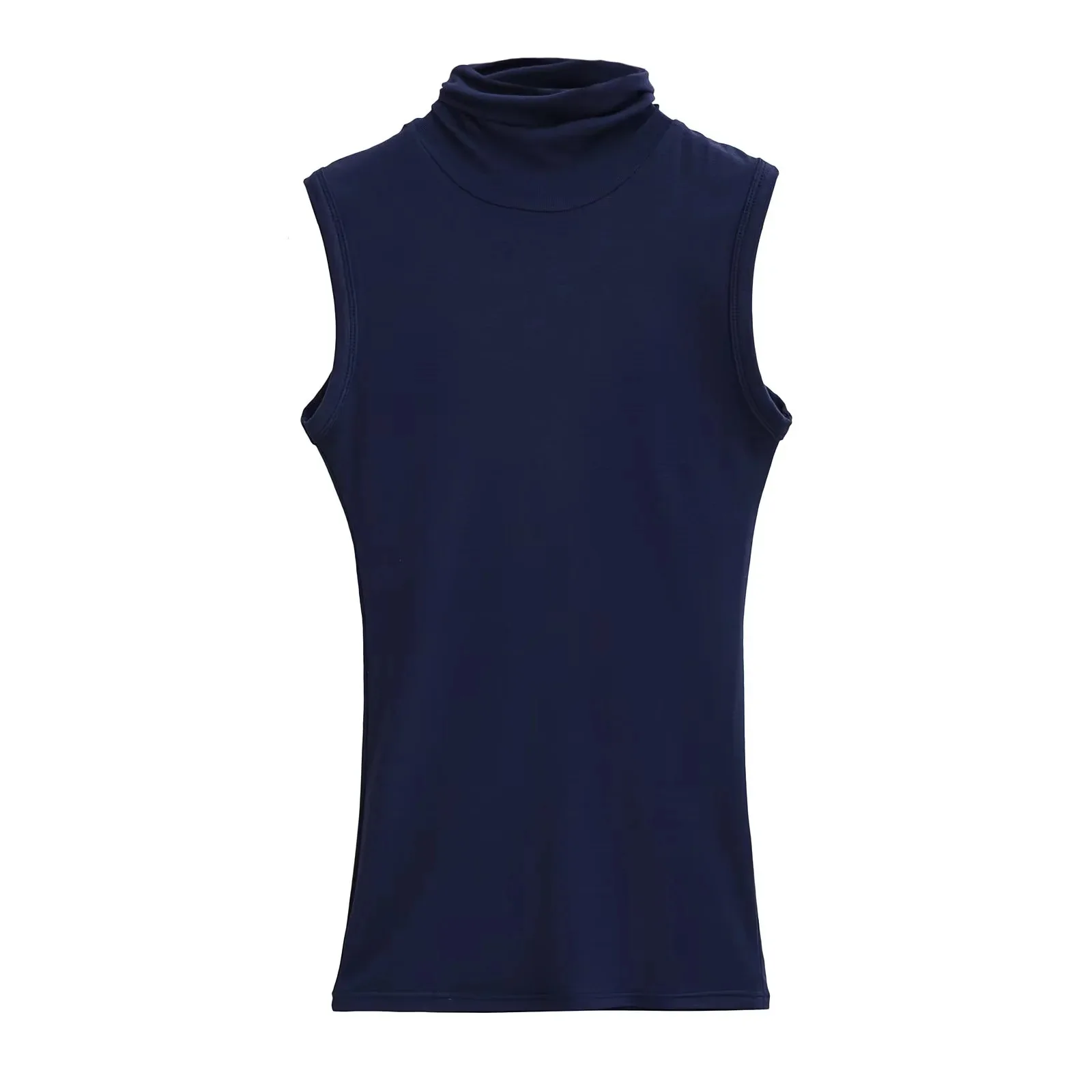 

2025 New Pile Collar Sleeveless Vest With Feminine Temperament, Worn Inside And Outside, Tight Fitting Base Top