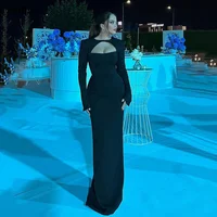 Customized Mermaid Black Prom Dresses France Long Sleeves Formal Evening Dresses Women Wedding Party Gowns Vestidos De Noche