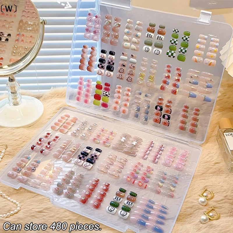 〔W〕Fake Nail Tip Storage Box Large Capacity Exhibition Display Board DIY Photo Prop Board Simple Storage Box〔Winter1〕