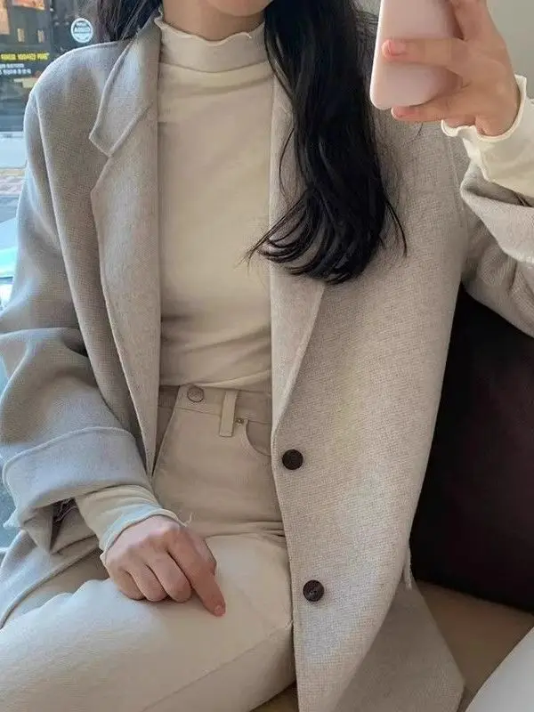 حجم كبير طويل Sve تي شيرت المرأة فضفاضة تناسب الملابس الداخلية عالية Ne موجة تصميم ربيع الخريف الشتاء أعلى مريحة للتنفس #4