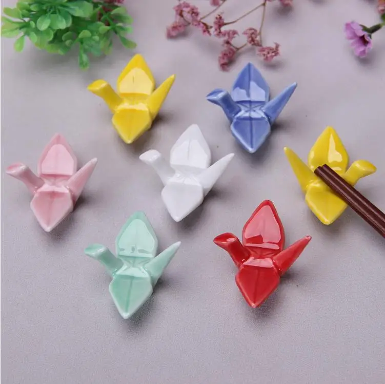 Japanese Ceramic Paper Crane Stick Rack Penholder Incense Burner Holder Chopstick Rest Table Decor Kitchen Home Ornament ni695