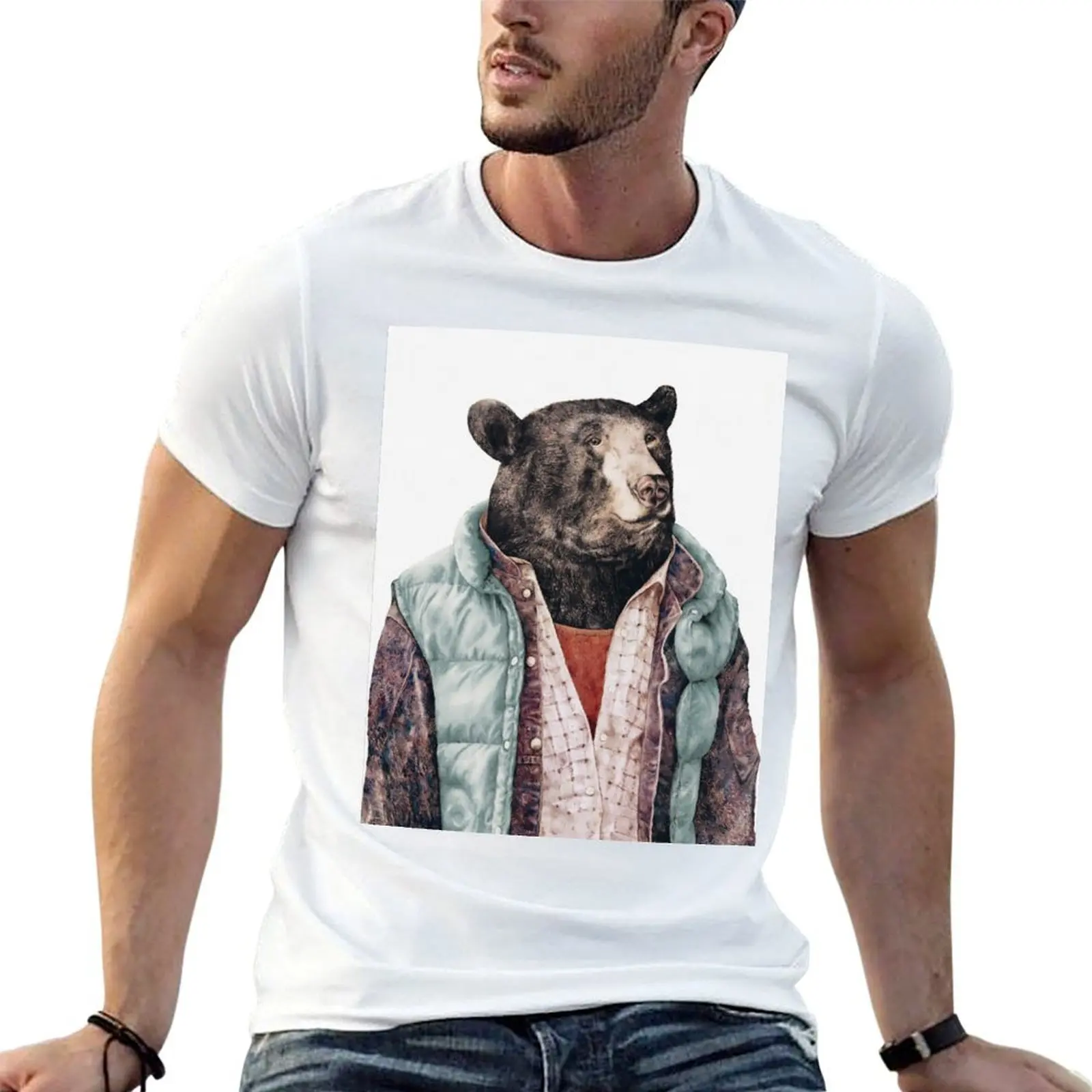

Black Bear (Green) T-Shirt mens graphic t shirts t shirt man casual t shirt personalised T-shirt