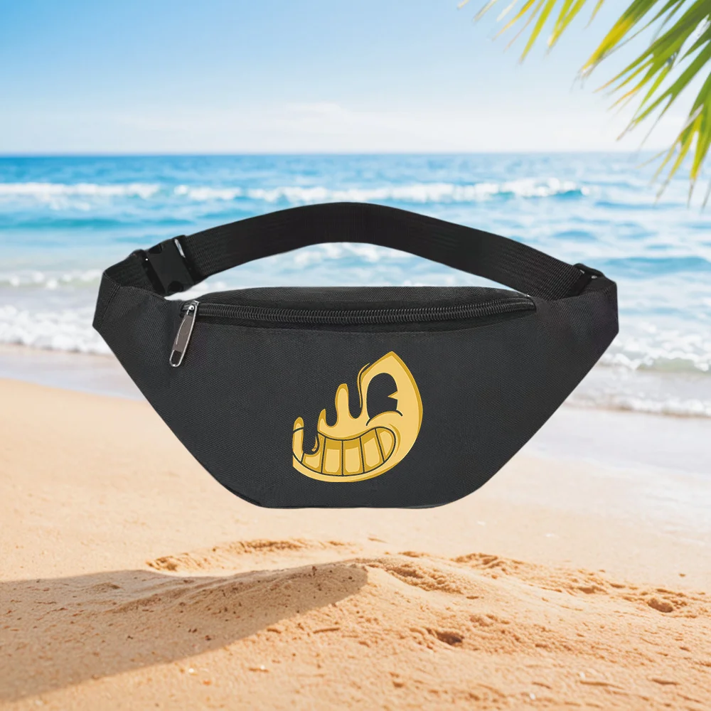 

Bendy and the Ink Machine Grin Face Design Waist Backpack Crossbody Chest Bag Street Casual Sporty Fashionable Simple Unique Pri
